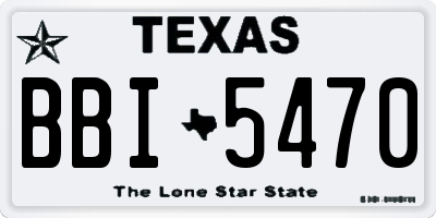 TX license plate BBI5470