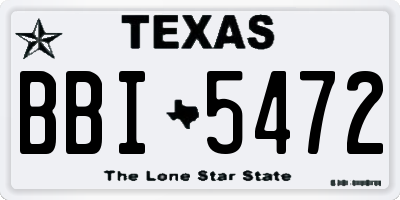 TX license plate BBI5472