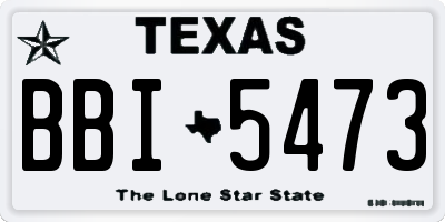 TX license plate BBI5473
