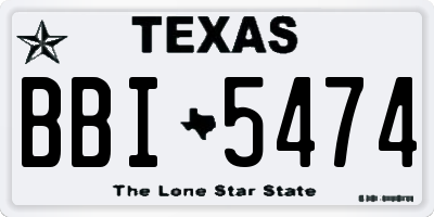 TX license plate BBI5474