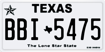 TX license plate BBI5475
