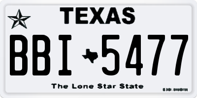 TX license plate BBI5477