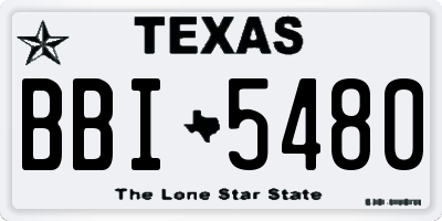 TX license plate BBI5480