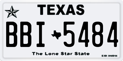 TX license plate BBI5484