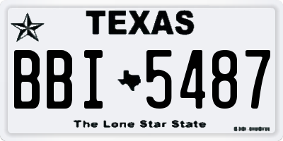TX license plate BBI5487