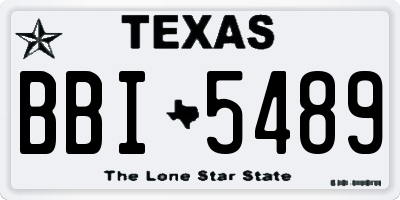 TX license plate BBI5489