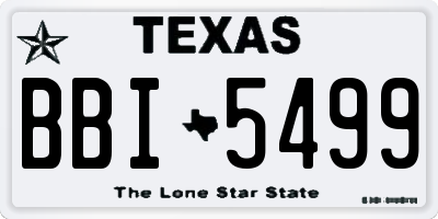 TX license plate BBI5499