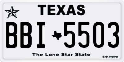 TX license plate BBI5503