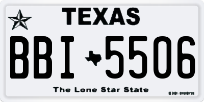 TX license plate BBI5506