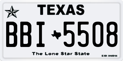 TX license plate BBI5508