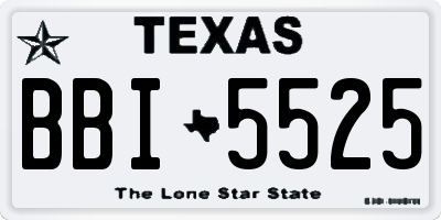 TX license plate BBI5525