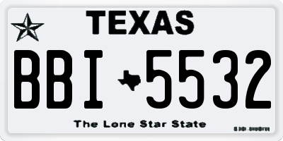 TX license plate BBI5532