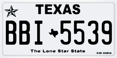 TX license plate BBI5539