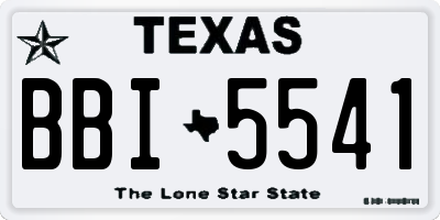 TX license plate BBI5541