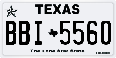 TX license plate BBI5560