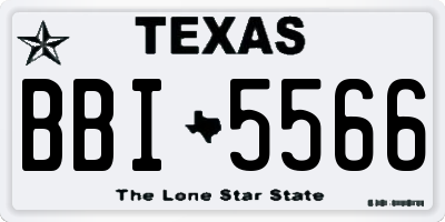 TX license plate BBI5566