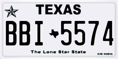 TX license plate BBI5574