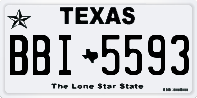 TX license plate BBI5593