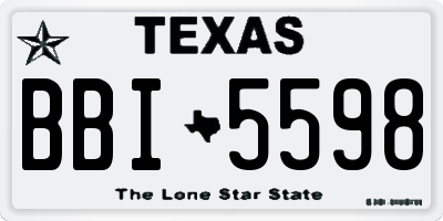 TX license plate BBI5598