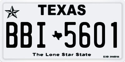 TX license plate BBI5601