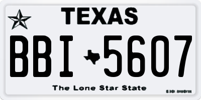 TX license plate BBI5607