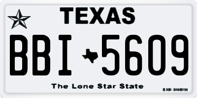 TX license plate BBI5609