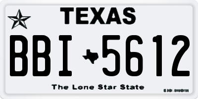 TX license plate BBI5612