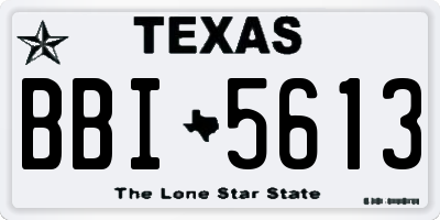 TX license plate BBI5613