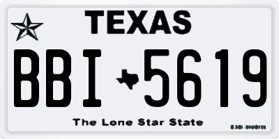 TX license plate BBI5619