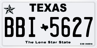 TX license plate BBI5627