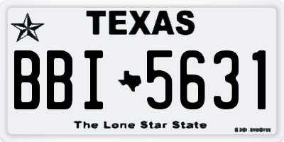 TX license plate BBI5631