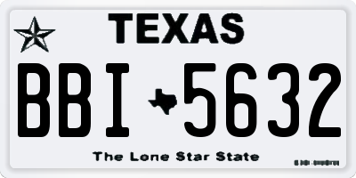 TX license plate BBI5632