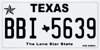 TX license plate BBI5639