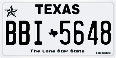 TX license plate BBI5648
