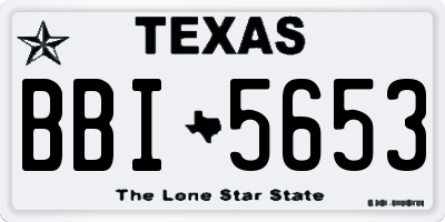 TX license plate BBI5653