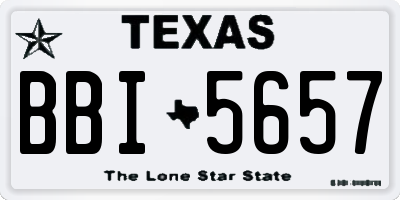 TX license plate BBI5657