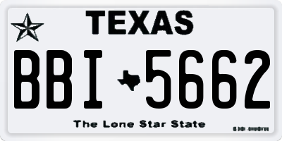 TX license plate BBI5662