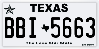 TX license plate BBI5663