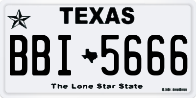 TX license plate BBI5666