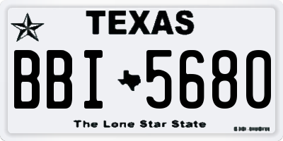TX license plate BBI5680