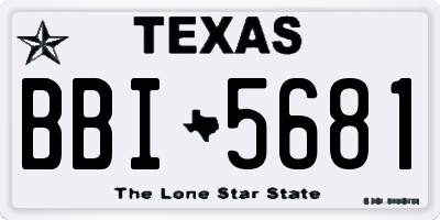 TX license plate BBI5681