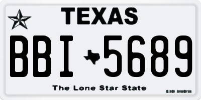 TX license plate BBI5689