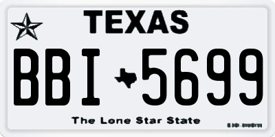 TX license plate BBI5699