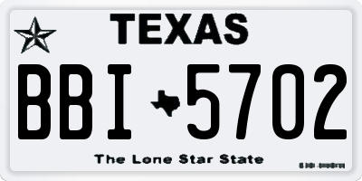 TX license plate BBI5702