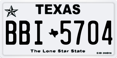 TX license plate BBI5704