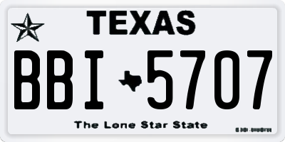 TX license plate BBI5707