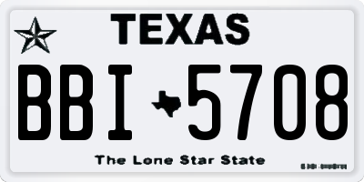 TX license plate BBI5708