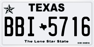 TX license plate BBI5716