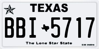 TX license plate BBI5717