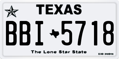 TX license plate BBI5718
